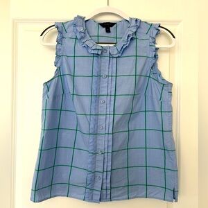 J. Crew Button Down Tank with Ruffle Collar